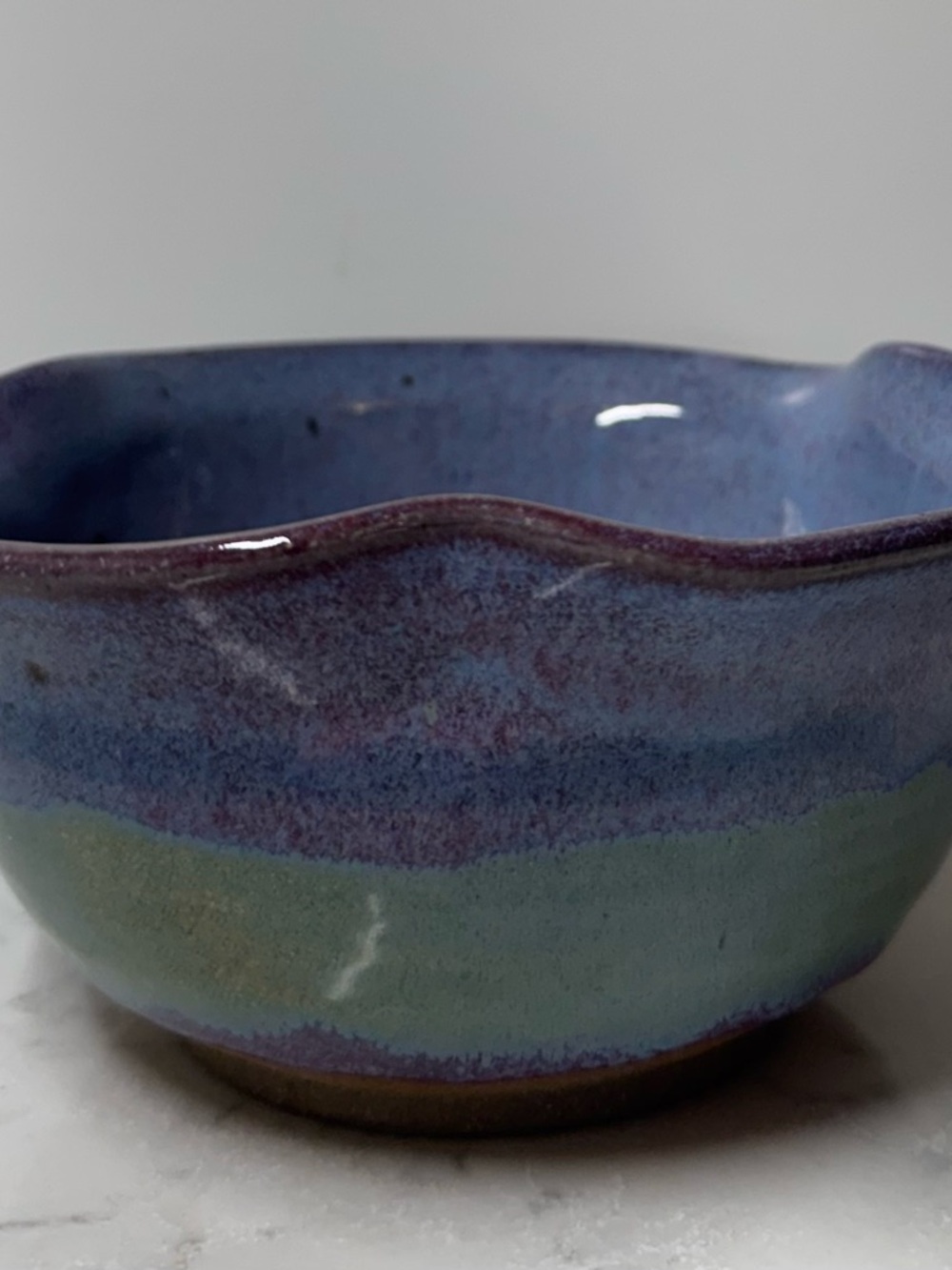 Handmade Ceramic Bowl in Blue and Green Glaze